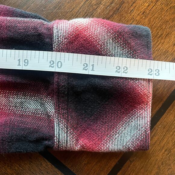 Cloth & Stone Anthropologie Split Back Plaid Long Sleeve Button Down Shirt Sz M - Picture 8 of 9